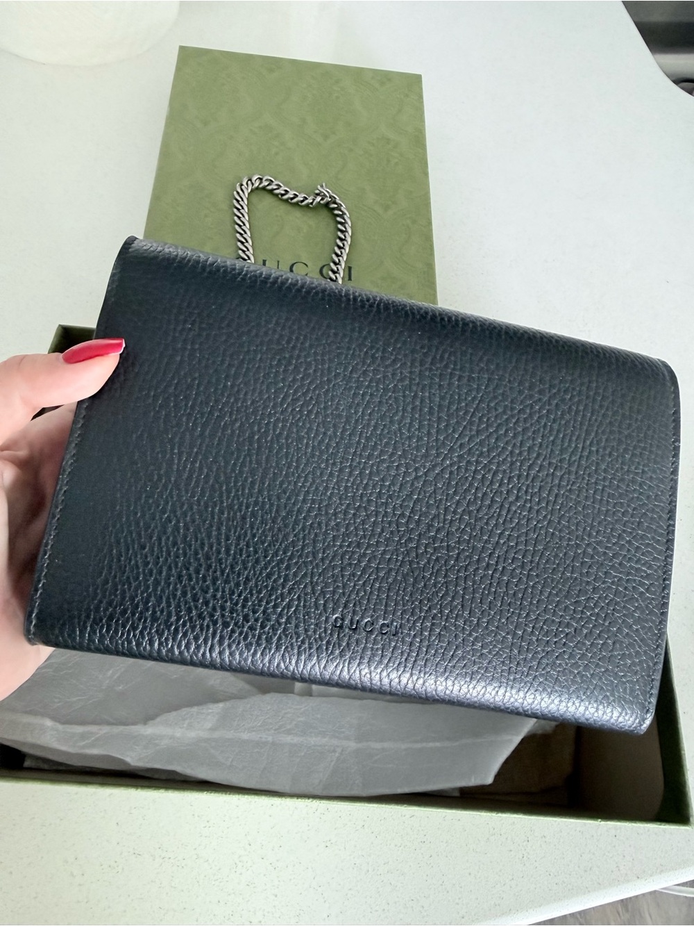 Gucci Black Leather Dionysus Chain Crossbody - Picture 4 of 5